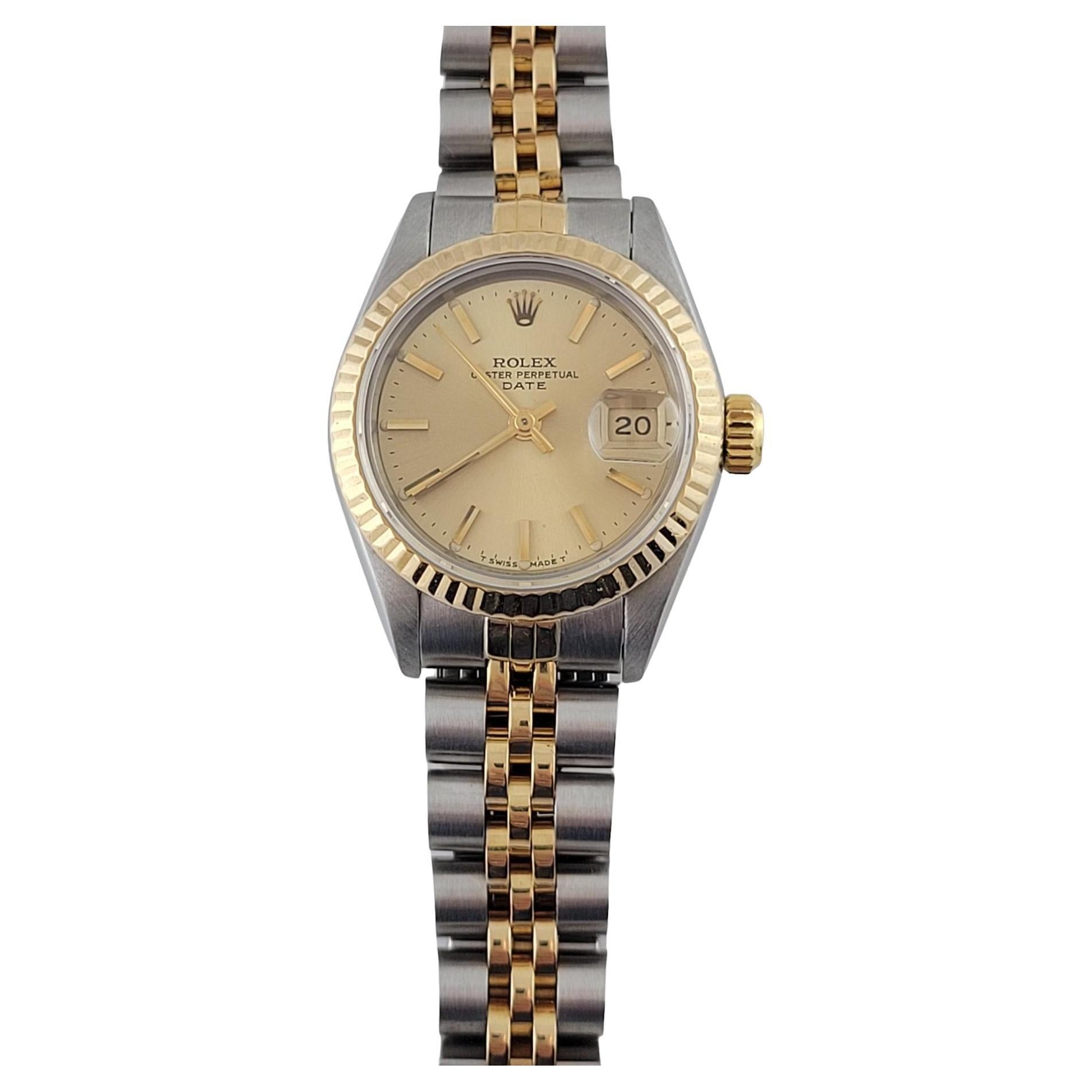 1984 Rolex Ladies Two Tone Watch 69173 Jubilee Band Gold Dial #17221