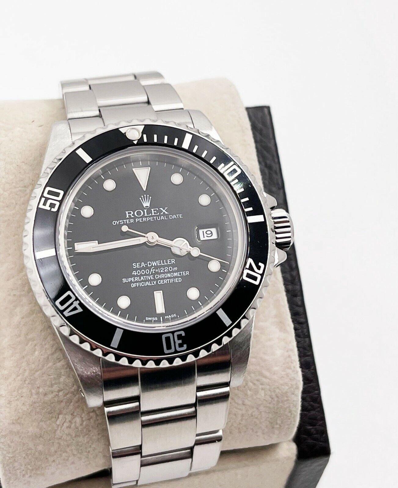 1984 Rolex Sea Dweller 16660 Black Dial Stainless Steel Box Service Paper For Sale 2