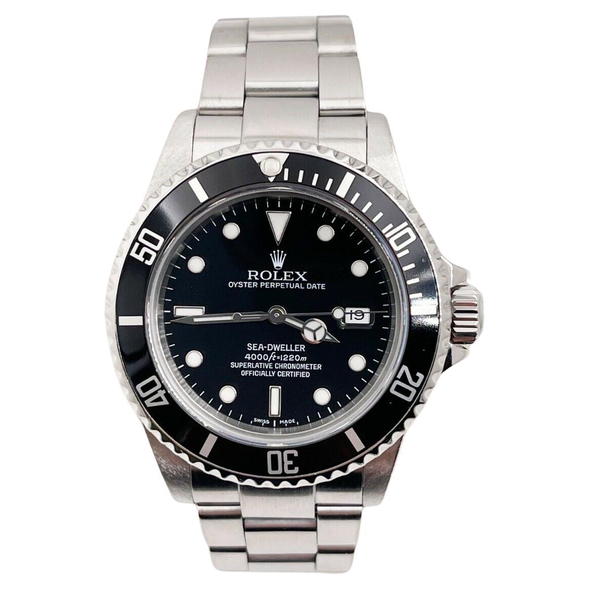 1984 Rolex Sea Dweller 16660 Black Dial Stainless Steel Box Service Paper For Sale