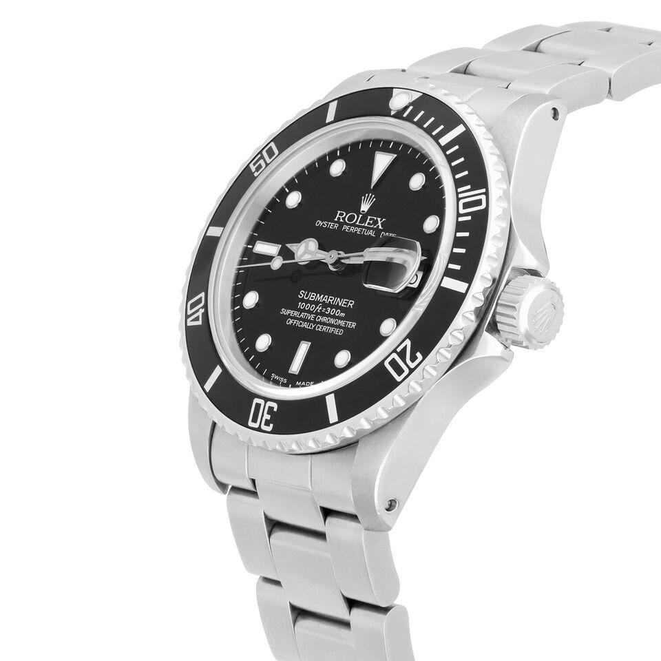 1984 Rolex Submariner Date 40mm Schwarzes Zifferblatt Seltene Vintage Stahluhr 16800 (Moderne)