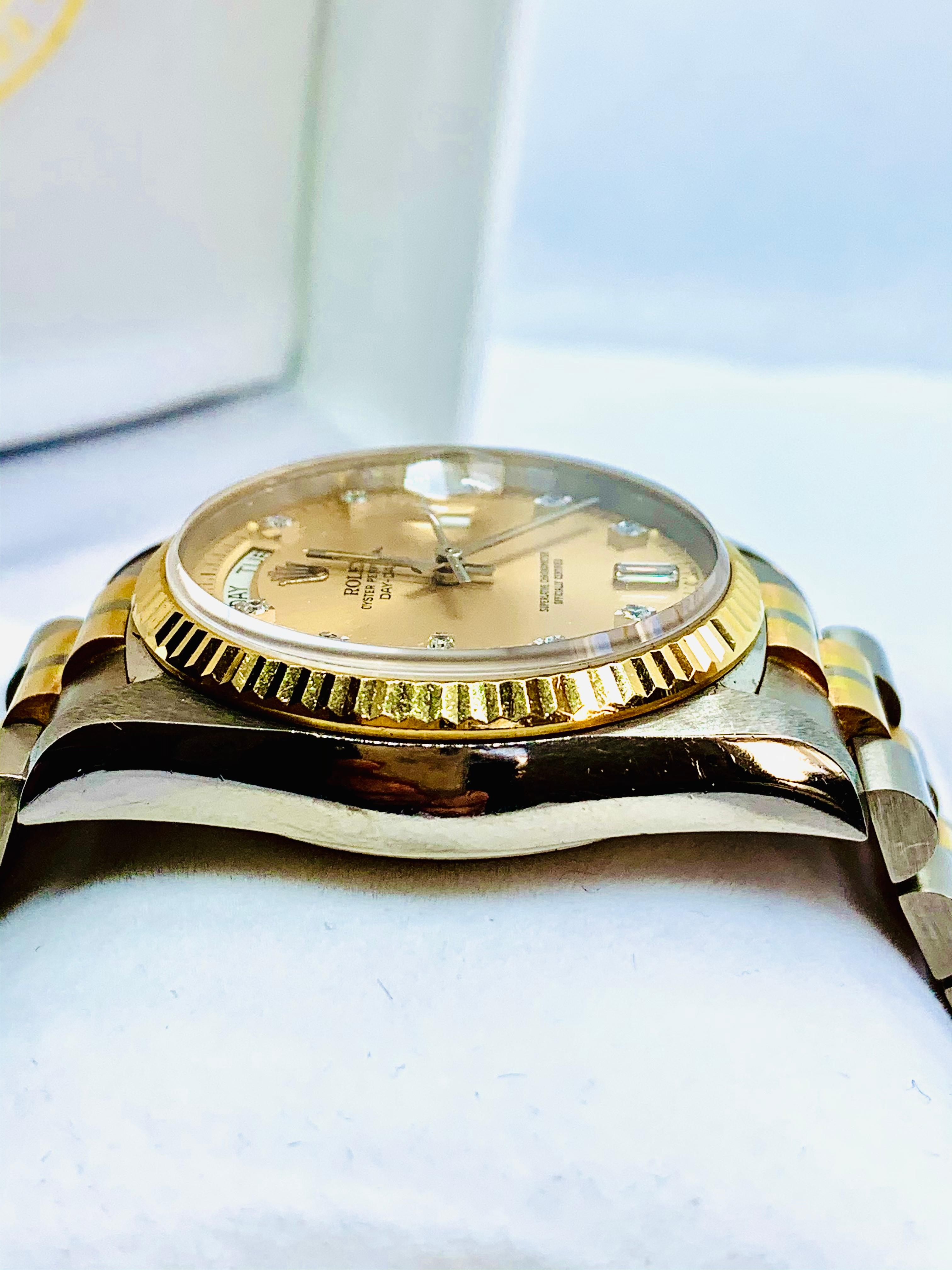 1984 Rolex Tridor Day Date 18 Karat Gold und Diamantuhr 5