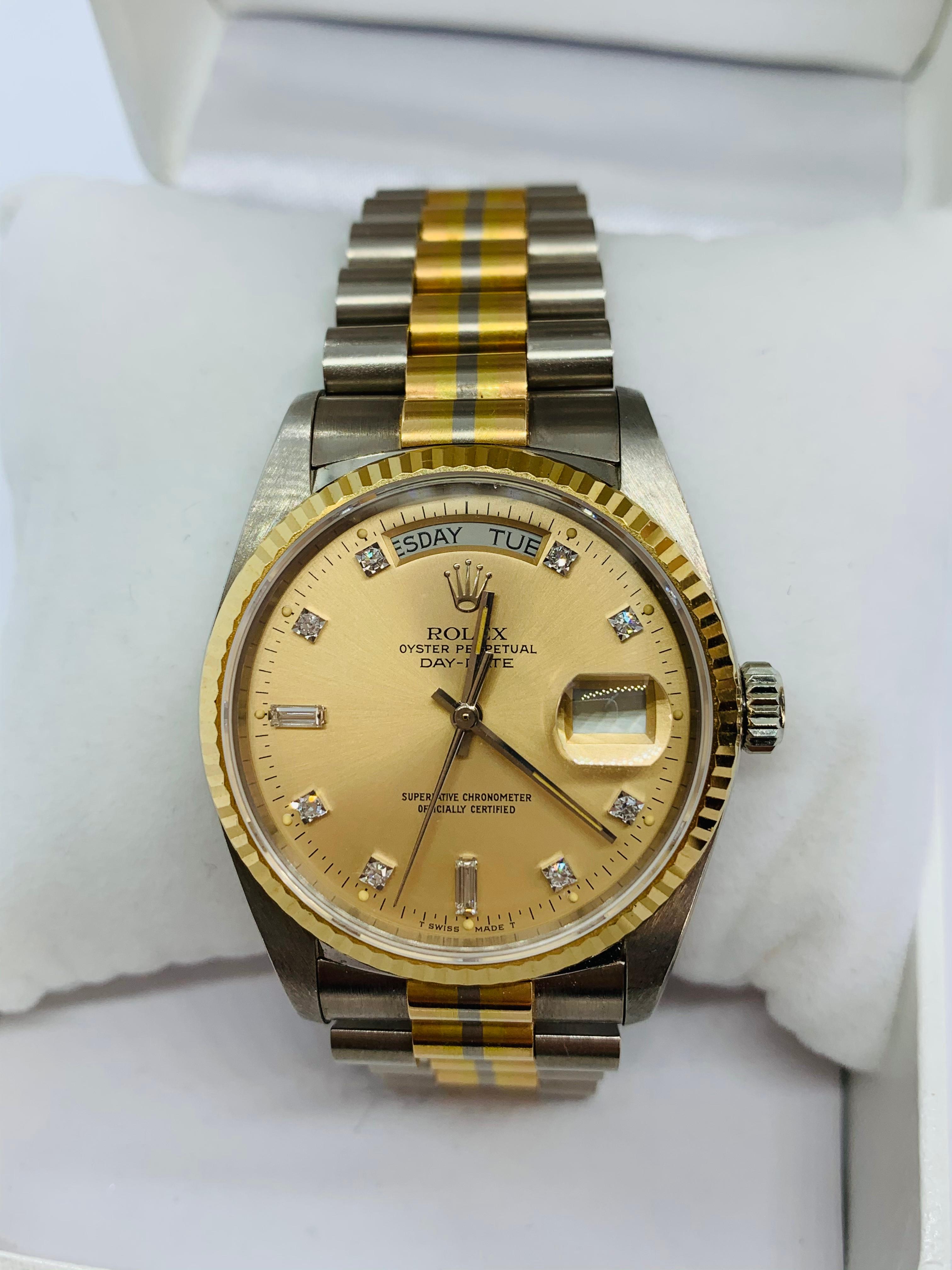 1984 Rolex Tridor Day Date 18 Karat Gold und Diamantuhr 3