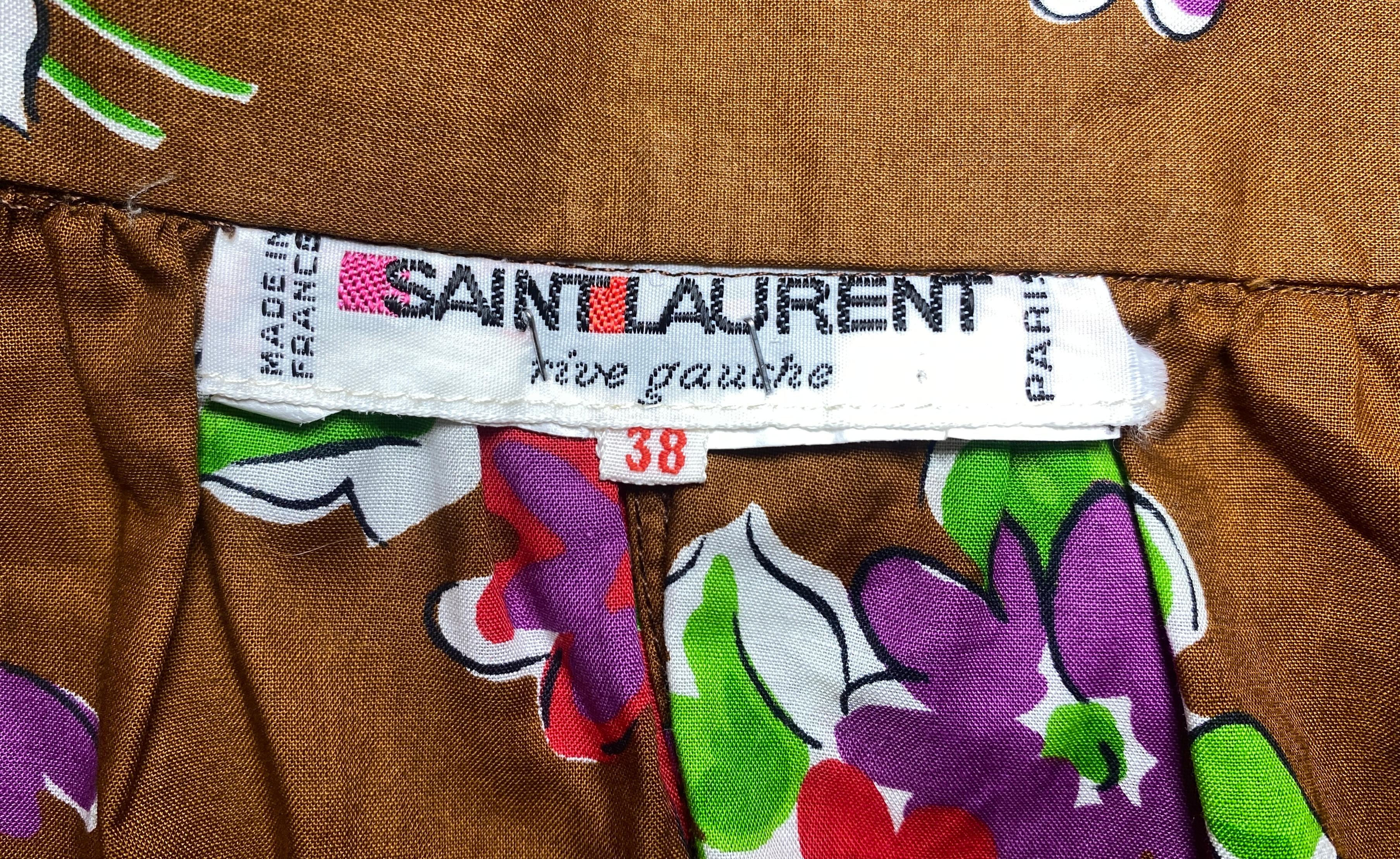 Tailleur jupe à fleurs Yves Saint Laurent documenté, défilé 1984 en vente 1