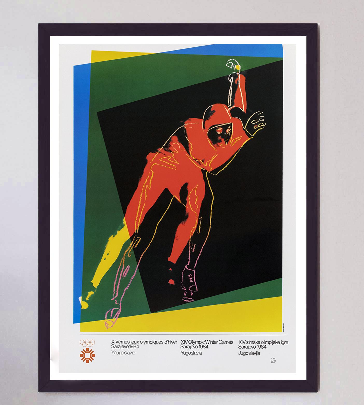Macedonian 1984 Sarajevo Winter Olympic Games - Andy Warhol Original Vintage Poster For Sale