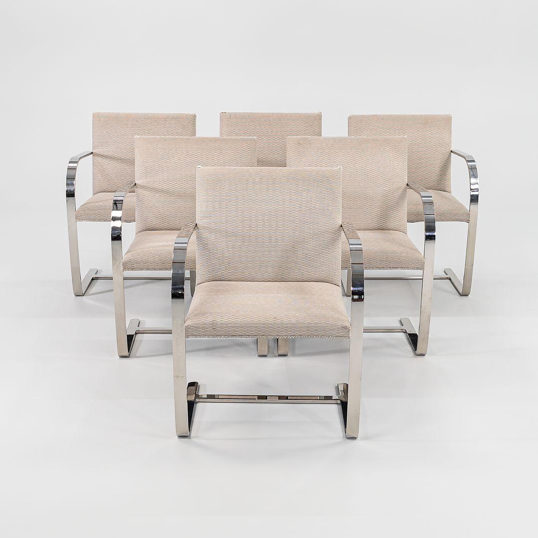 1984 Set aus sechs Mies van der Rohe für Knoll Flachen Barstühlen Brno in Grau im Angebot 2