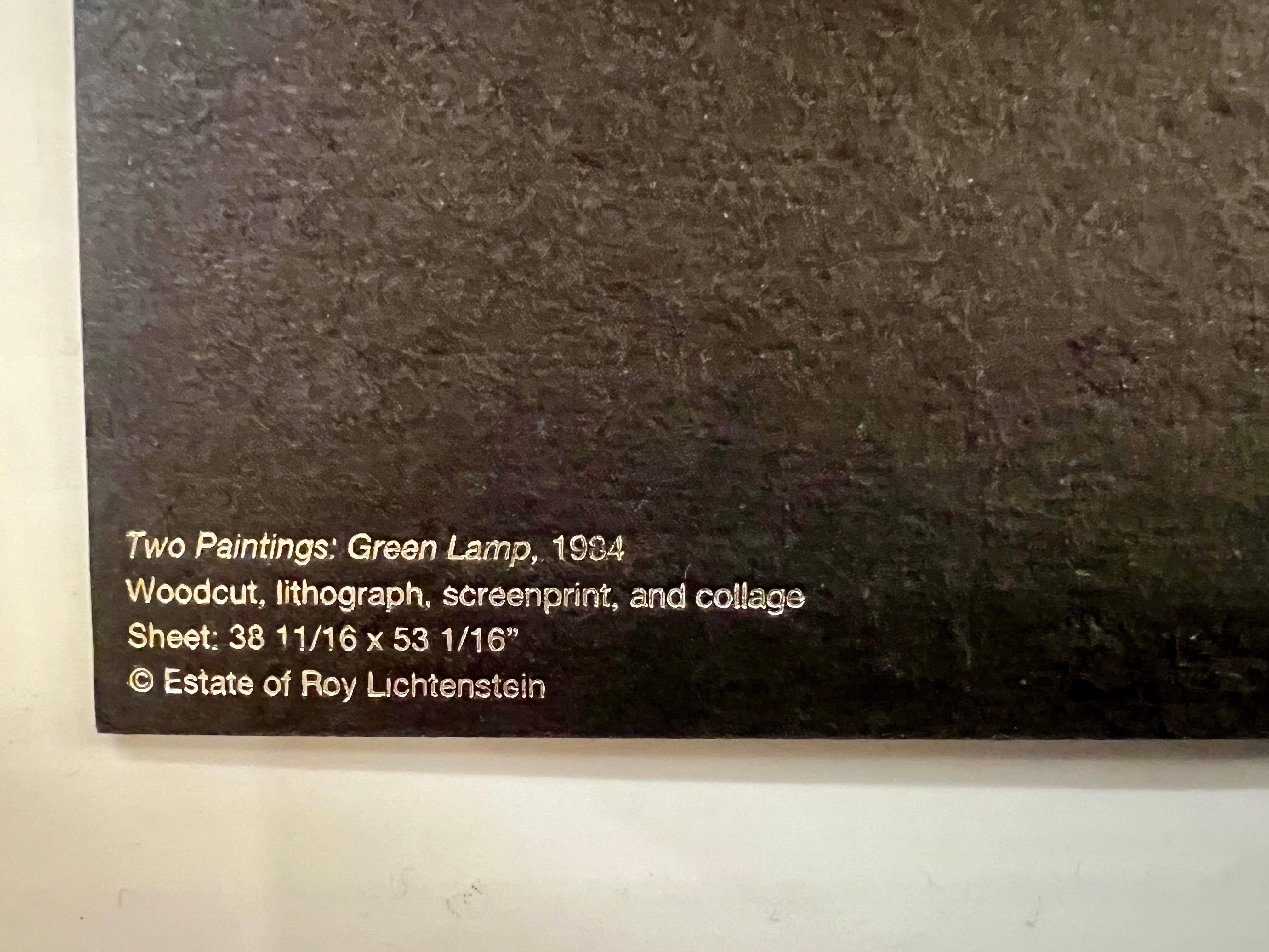 1984 Kleiner Holzschnitt-Lithographie-Raumteiler mit Siebdruck und Collage aus dem Nachlass von Roy Litchtenstein (Postmoderne) im Angebot