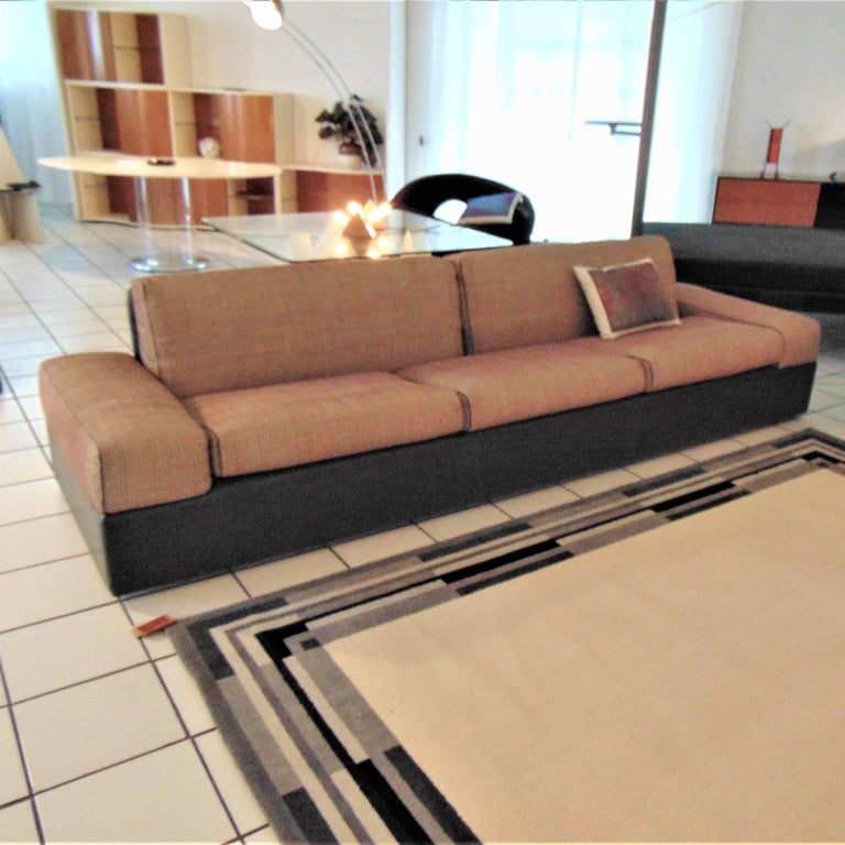 1984 Sofa Gray Leather Gray Maroon Fabric Sormani ...