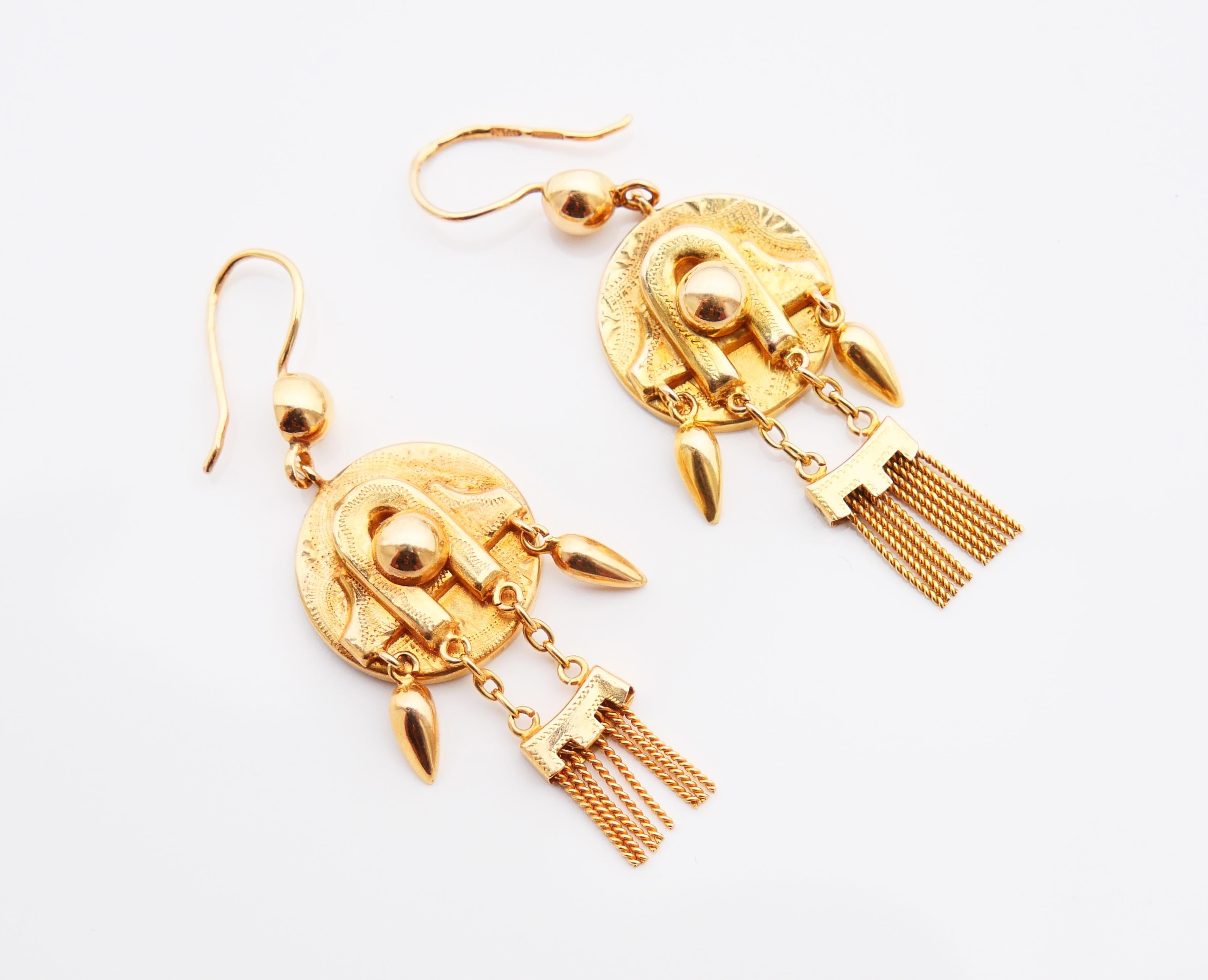 1984 Unión Soviética Ucrania Pendientes oro macizo 14K / 9gr Art Nouveau en venta