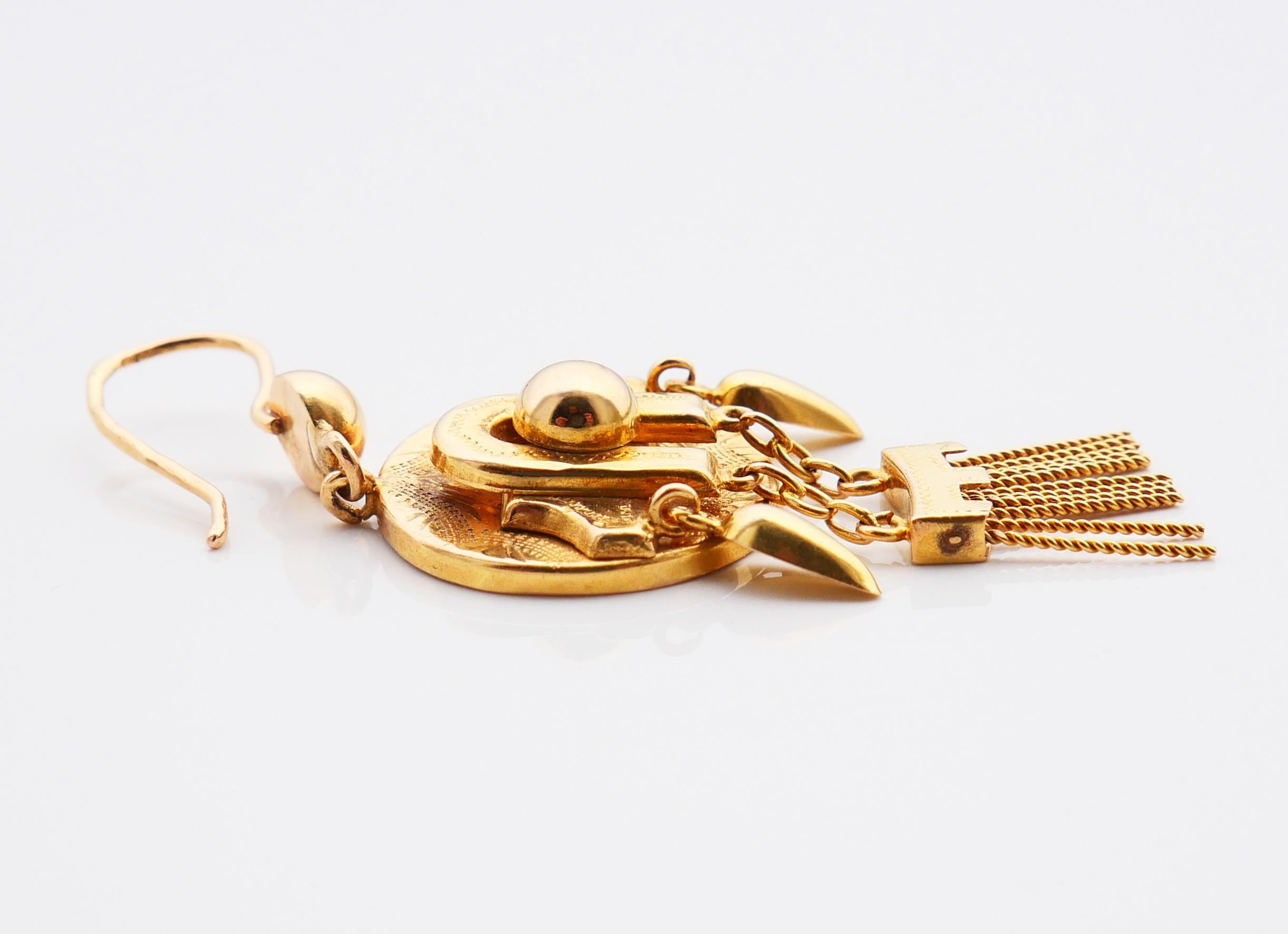 1984 Unión Soviética Ucrania Pendientes oro macizo 14K / 9gr en venta 2