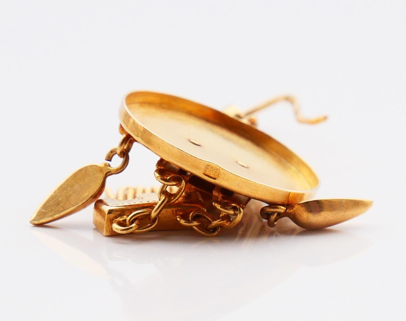 1984 Unión Soviética Ucrania Pendientes oro macizo 14K / 9gr en venta 3