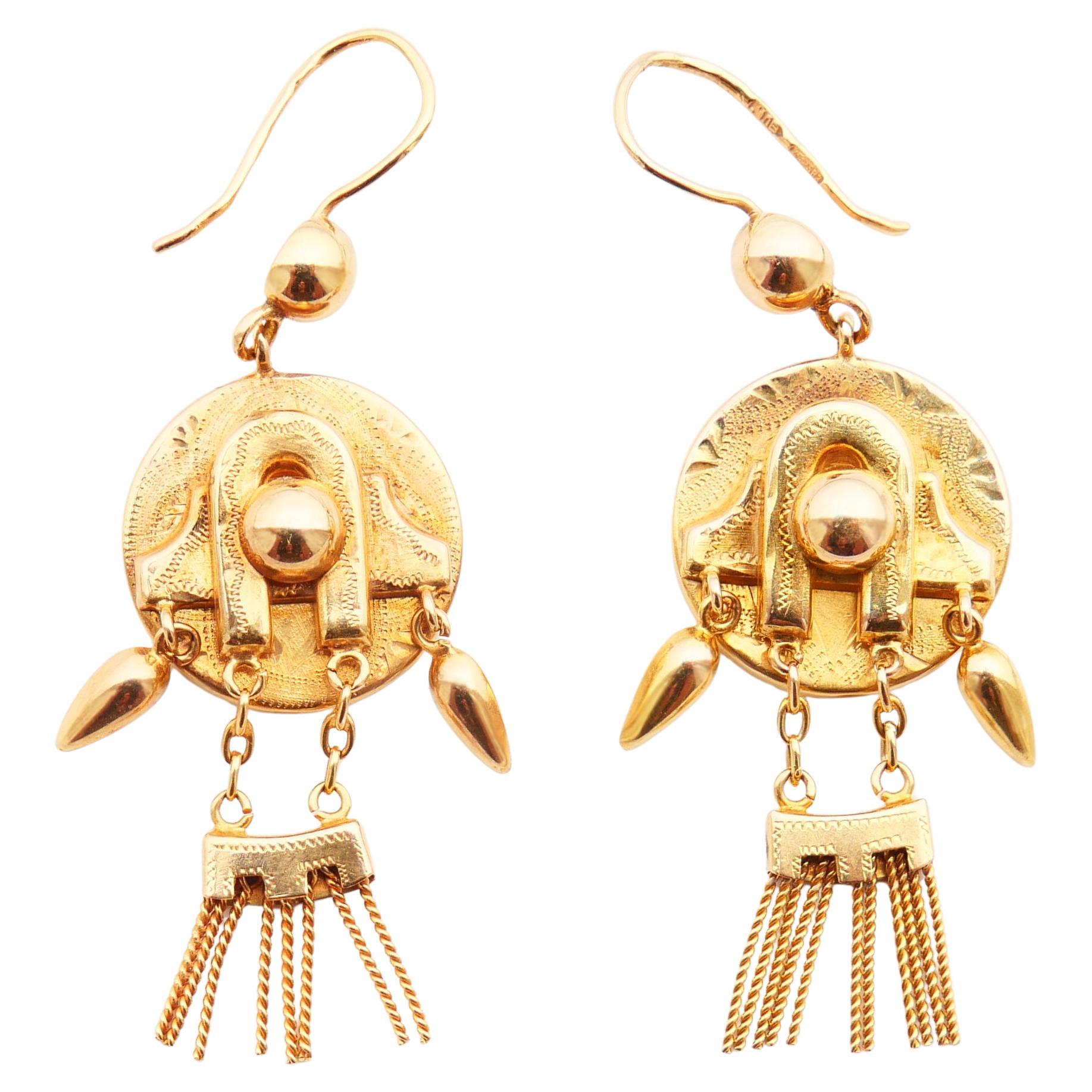 1984 Unión Soviética Ucrania Pendientes oro macizo 14K / 9gr