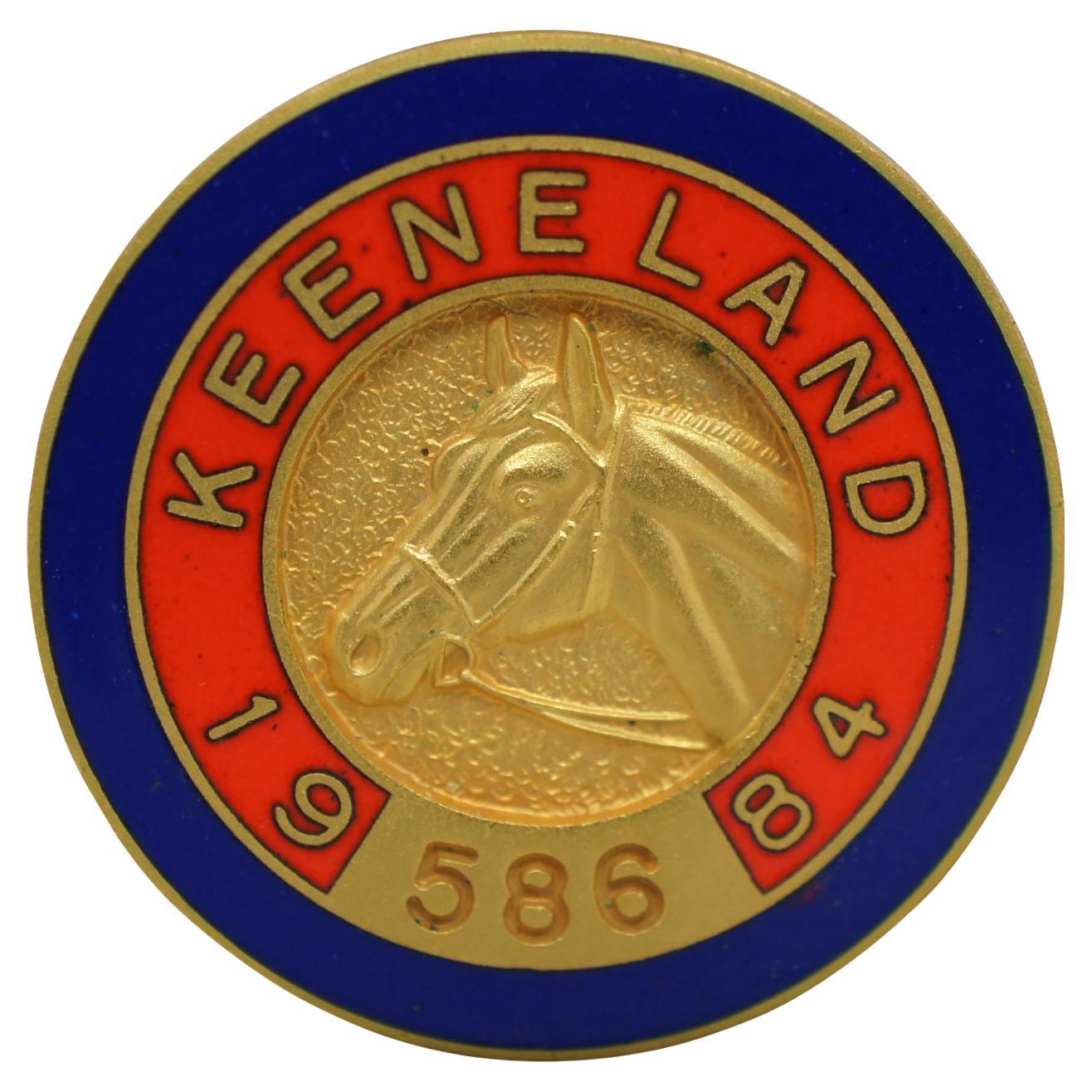 1984 Vintage Keenland Member Pin Enamel Badge Horse Racing Equestrian 1"