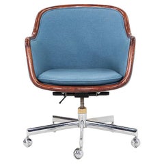 1984 Ward Bennett per Brickel Associates Sedia da scrivania in tessuto con struttura in frassino