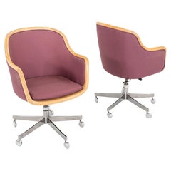 1984 Ward Bennett for Brickel Associates Desk Chair in Fabric with Oak Frame