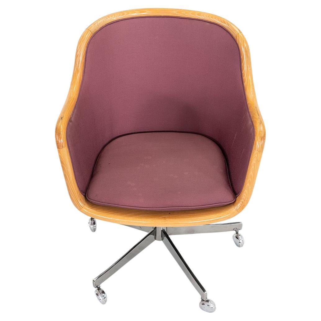 1984 Ward Bennett for Brickel Associates Desk Chair in Fabric with Oak Frame For Sale