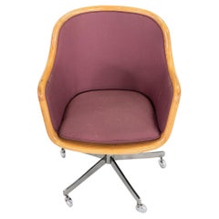 1984 Ward Bennett for Brickel Associates Desk Chair in Fabric with Oak Frame