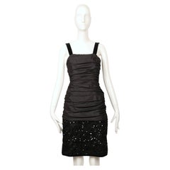 1984 YVES SAINT LAURENT sequined RUNWAY dress with ruched bodice