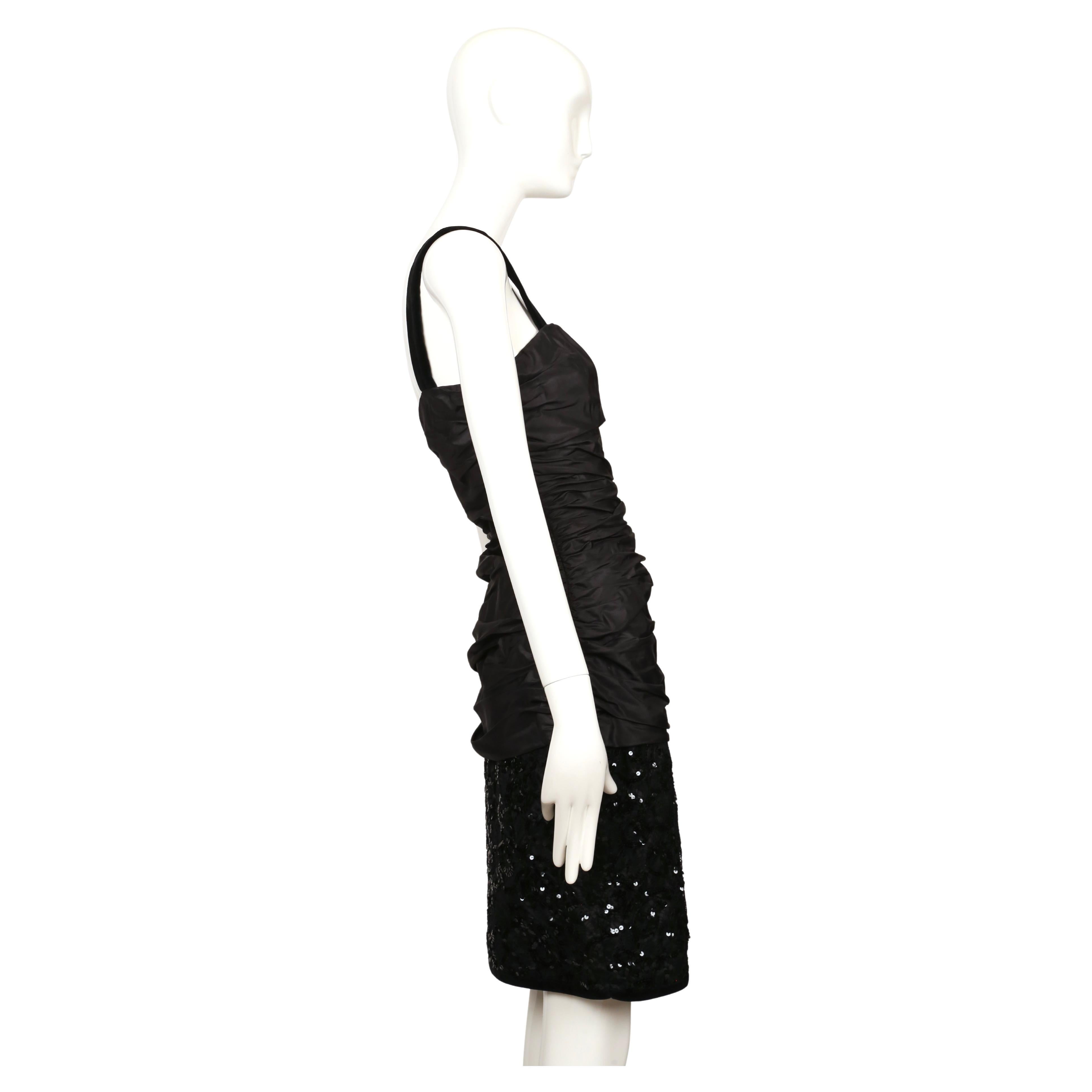 1984 YVES SAINT LAURENT vestido de lentejuelas CORREDERA con corpiño fruncido en Bueno estado para la venta en San Fransisco, CA