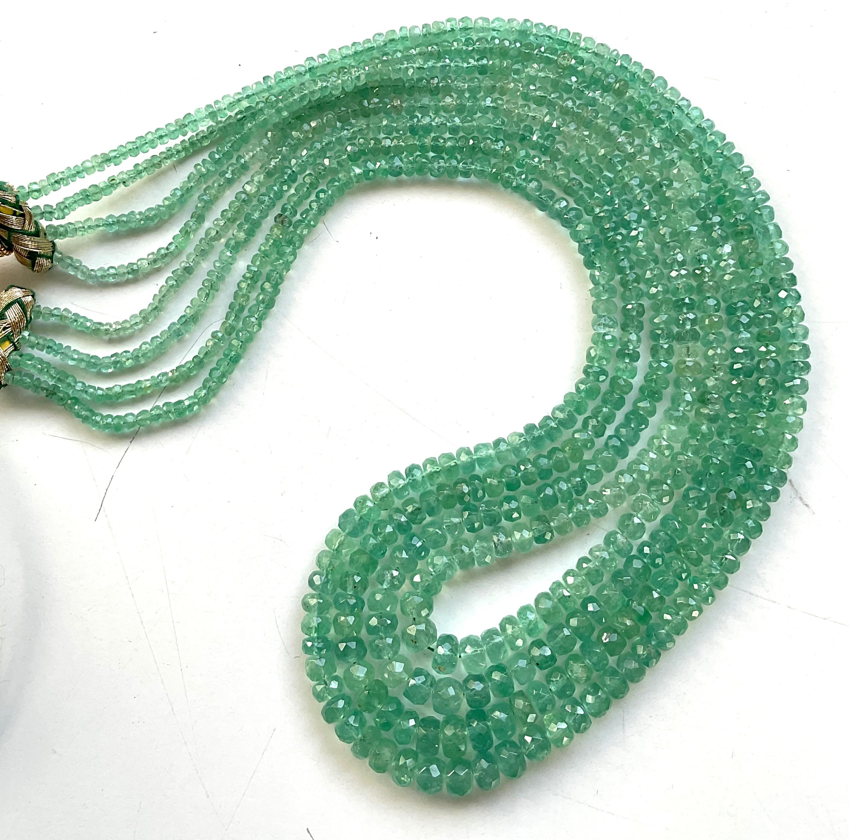 198.40 Carats Panjshir Emerald Faceted Beads For Fine Jewelry Natural Gemstone For Sale 1