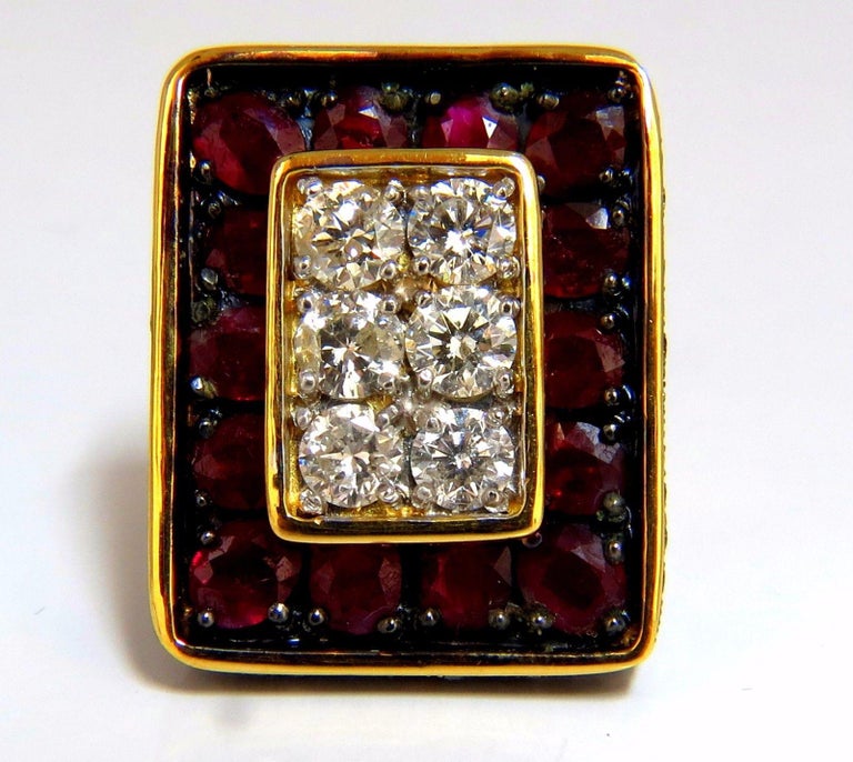 19.84ct Natural Diamonds Ruby Mens Ring 18kt Big and Tall Boxer Deco ...