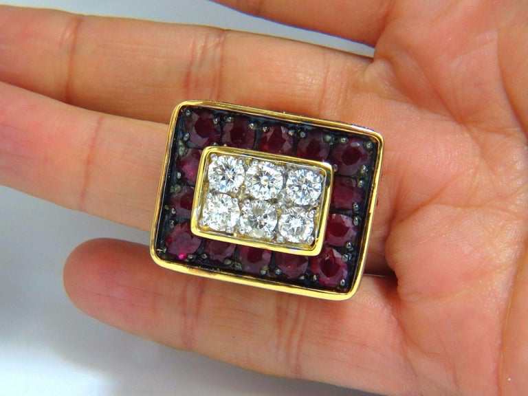 19.84ct Natural Diamonds Ruby Mens Ring 18kt Big and Tall Boxer Deco ...