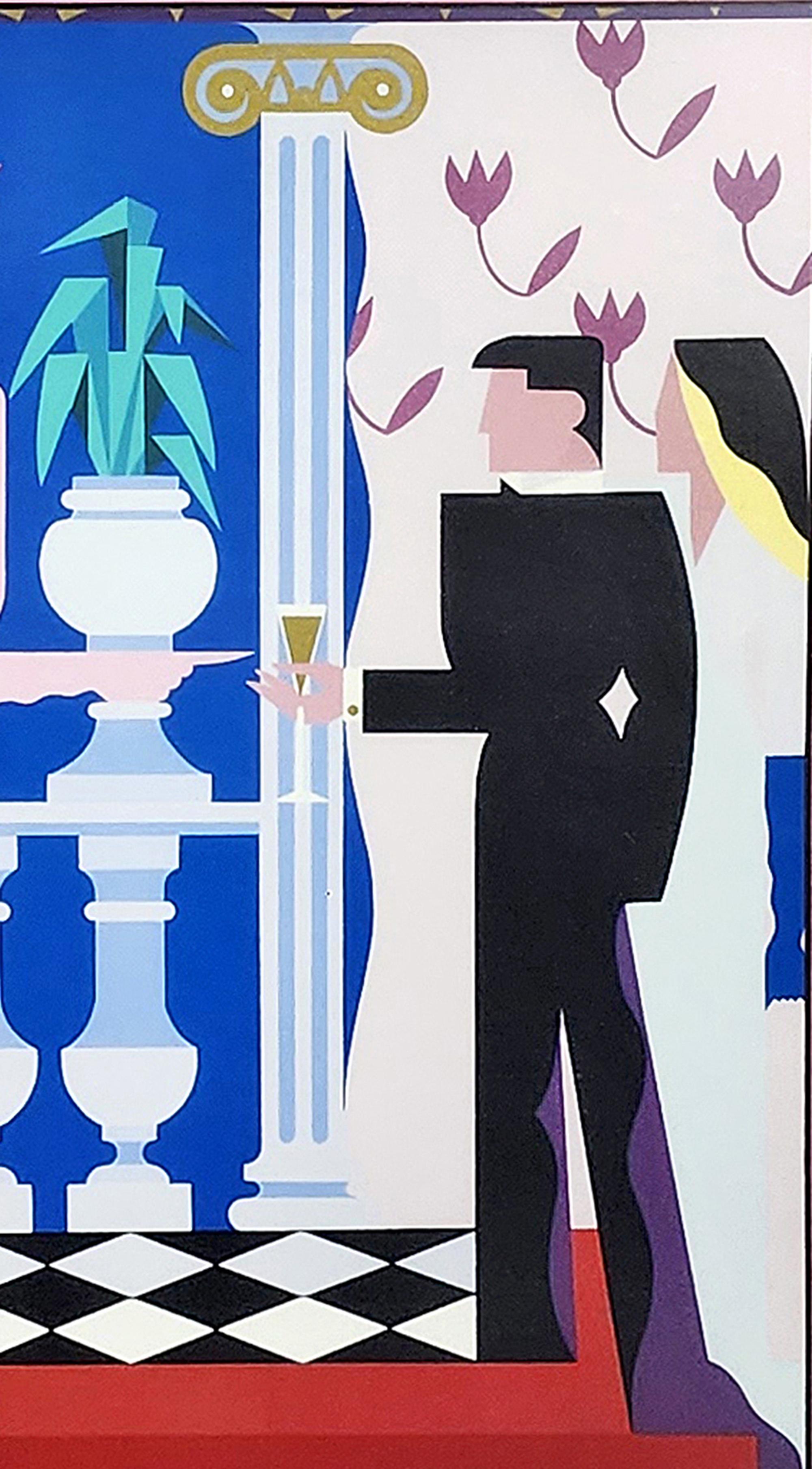 Late 20th Century 1984s Limited Edition Serigraphy 'Night People I' by Italian Giancarlo Impiglia For Sale