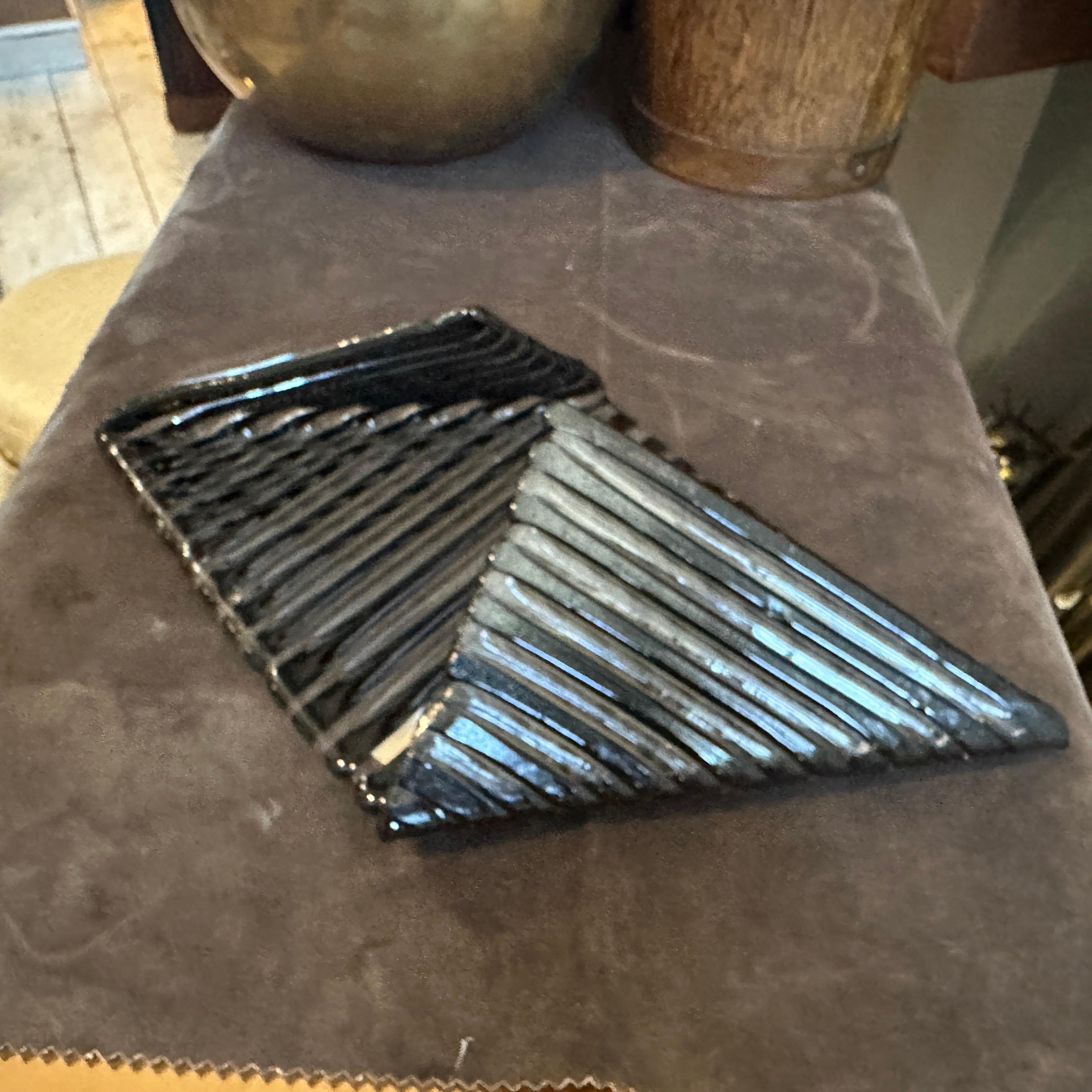 Videopoche aus schwarzem Murano-Glas von Venini aus dem Jahr 1984 (Modernist) im Zustand „Hervorragend“ im Angebot in Aci Castello, IT