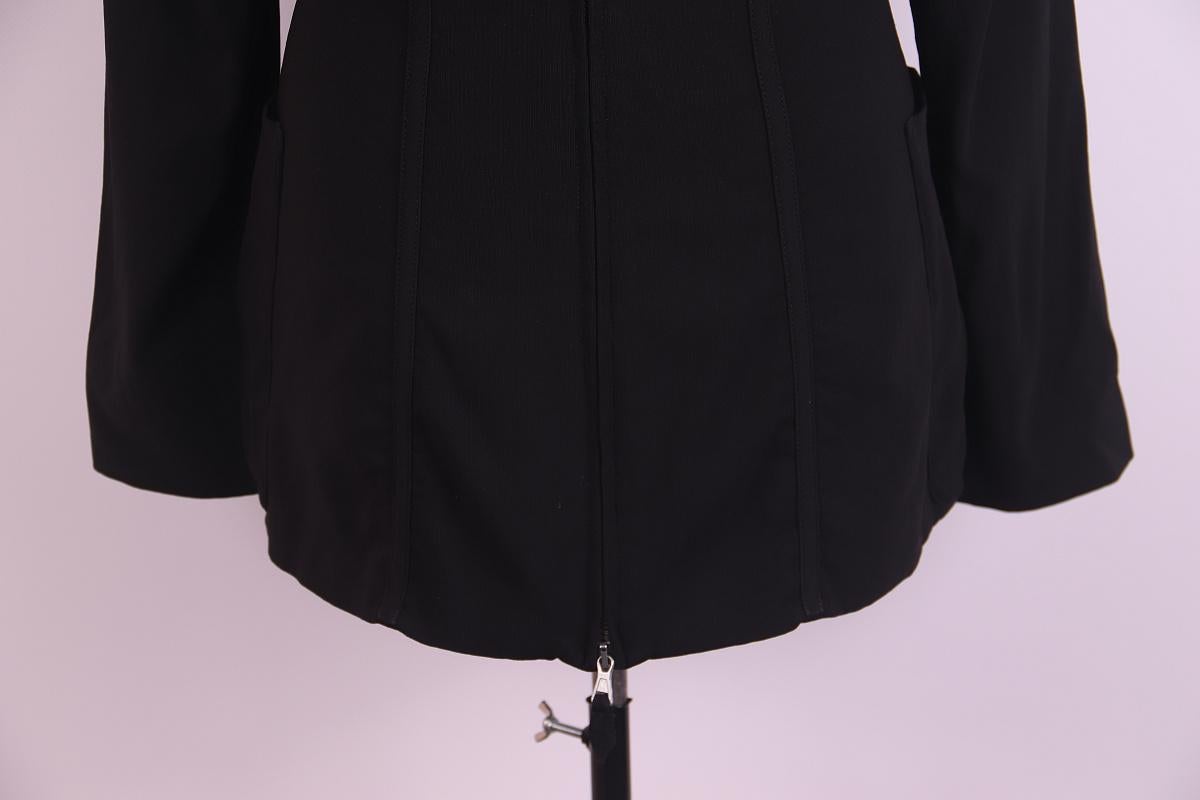 1985 1986 JEAN PAUL GAULTIER REEDITION black wool crepe jacket Minautore For Sale 4