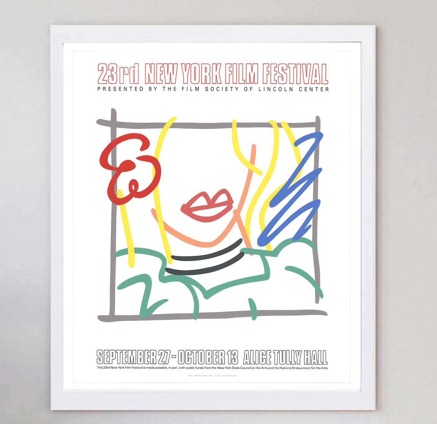 1985 23. New Yorker Filmfestival - Tom Wesselmann Original Vintage-Poster, Original im Zustand „Gut“ im Angebot in Winchester, GB