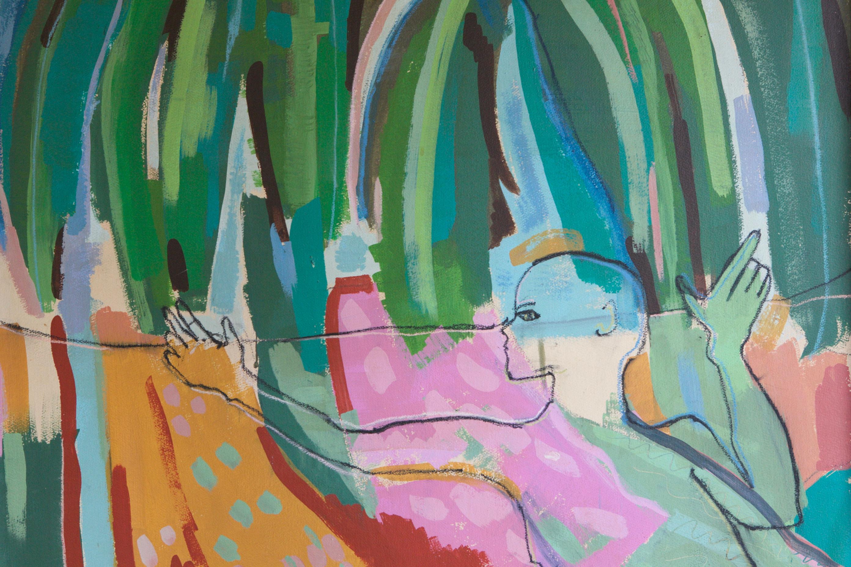 1985, Tropical Modernist Acrylic on Paper Mounted on Board 4
