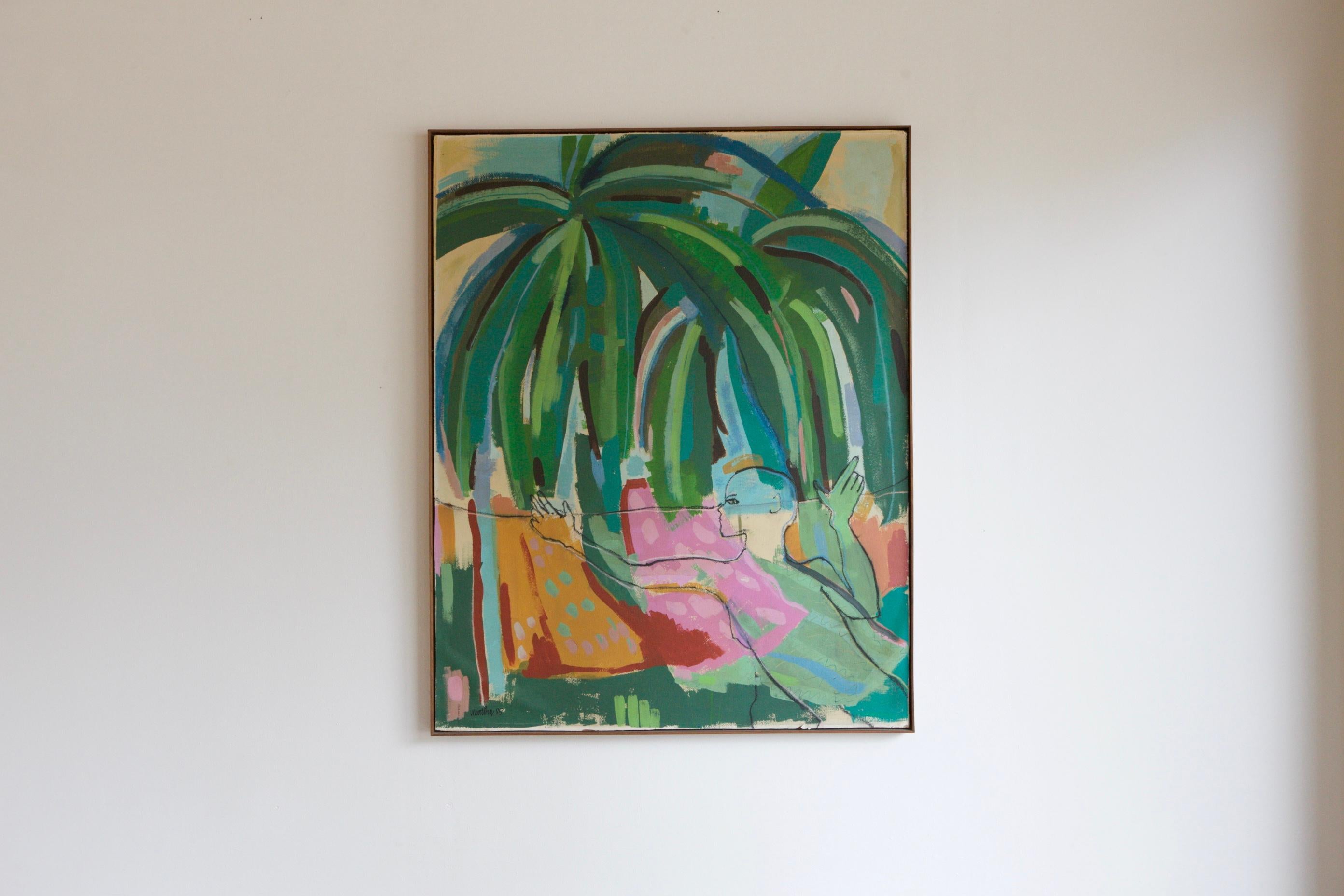1985, Tropical Modernist Acrylic on Paper Mounted on Board 9