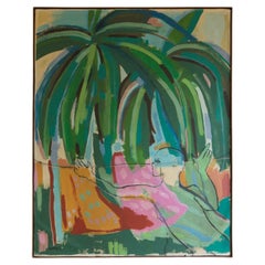 1985, Tropical Modernist Acrylic on Paper Mounted on Board