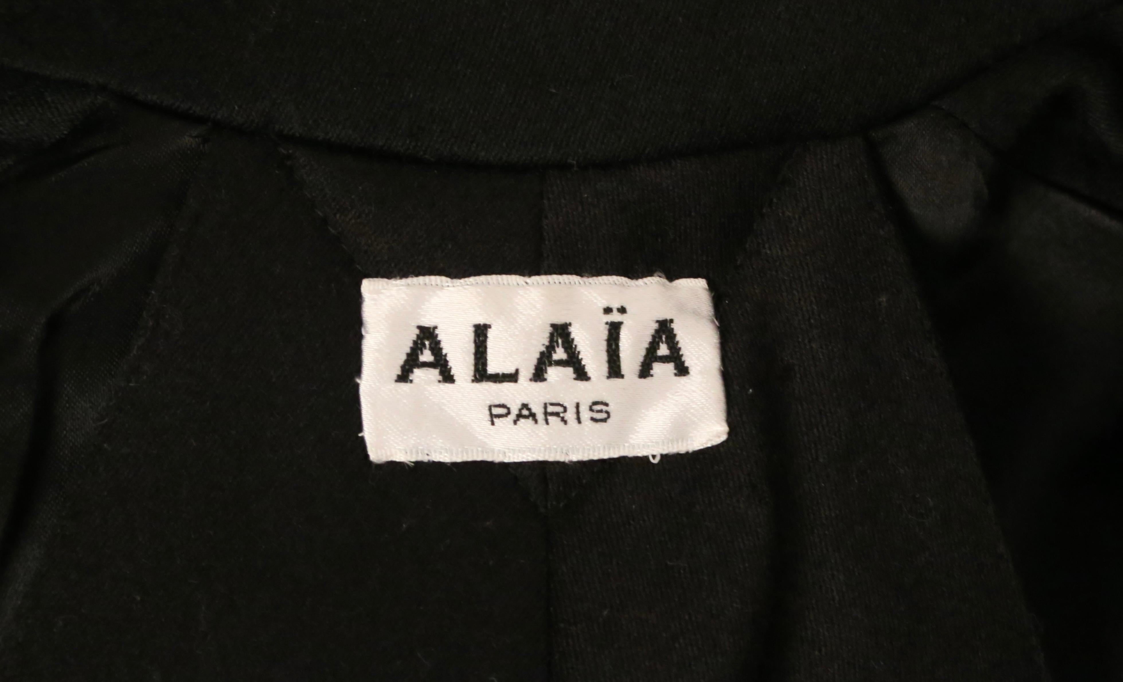 1985 Cappotto RUNWAY in gabardine di lana nera AZZEDINE ALAIA in vendita 7