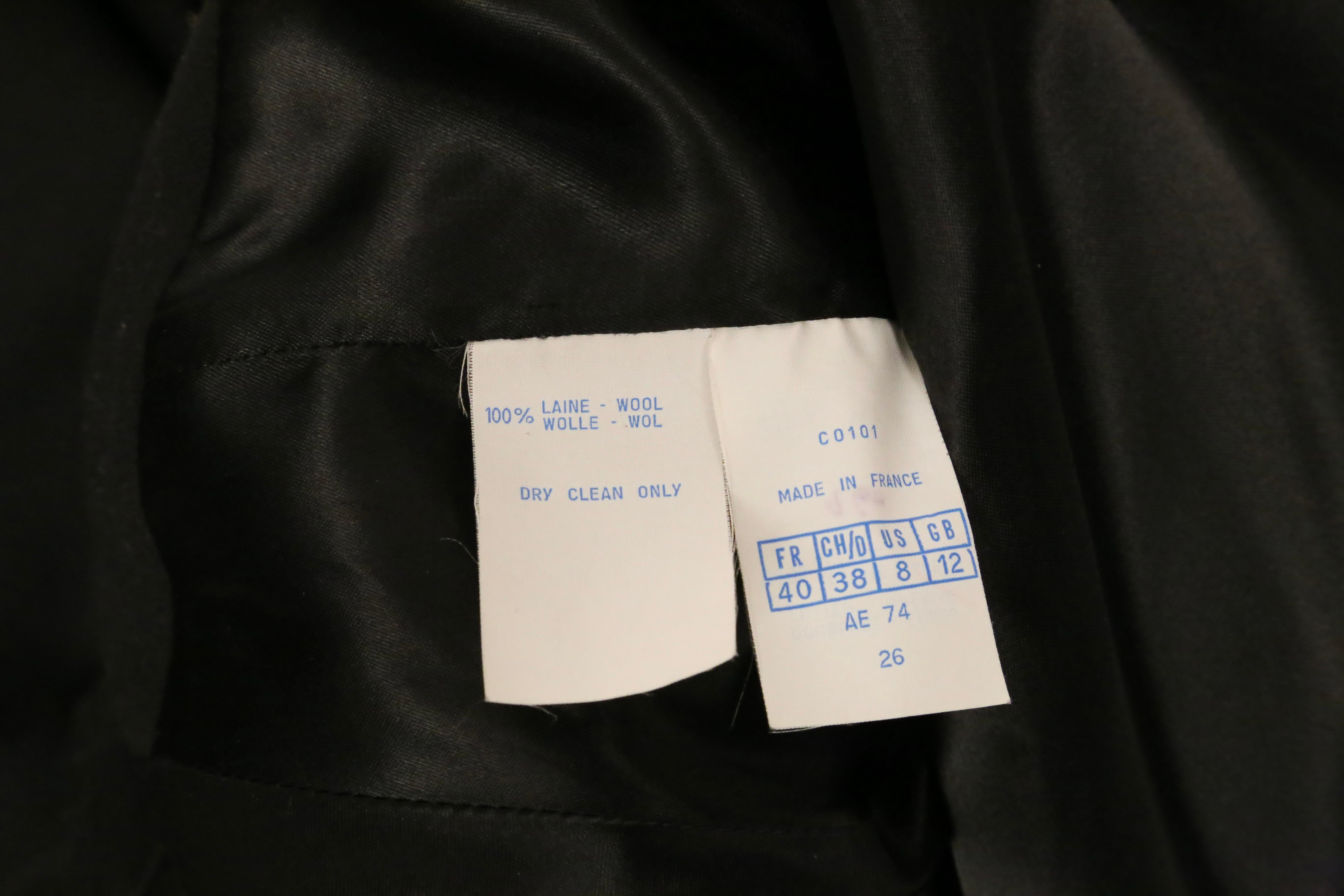 1985 Cappotto RUNWAY in gabardine di lana nera AZZEDINE ALAIA in vendita 8