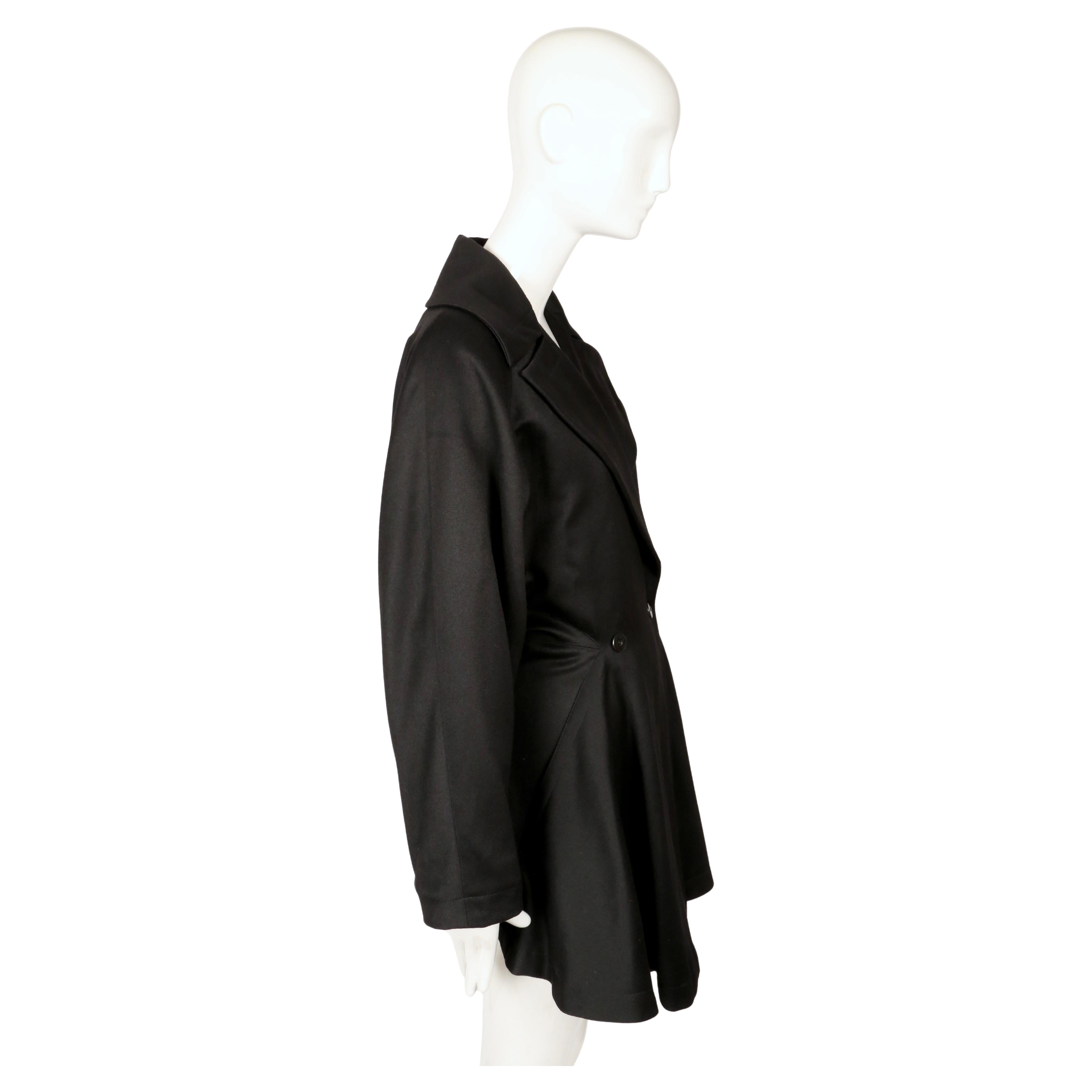 1985 Cappotto RUNWAY in gabardine di lana nera AZZEDINE ALAIA In condizioni buone in vendita a San Fransisco, CA