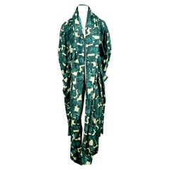1985 AZZEDINE ALAIA hooded kimono coat with print by Christoph Von Weyhe