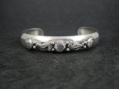 1985 Carol Felley Sea Life Cuff Bracelet 6.5" Sterling Silver