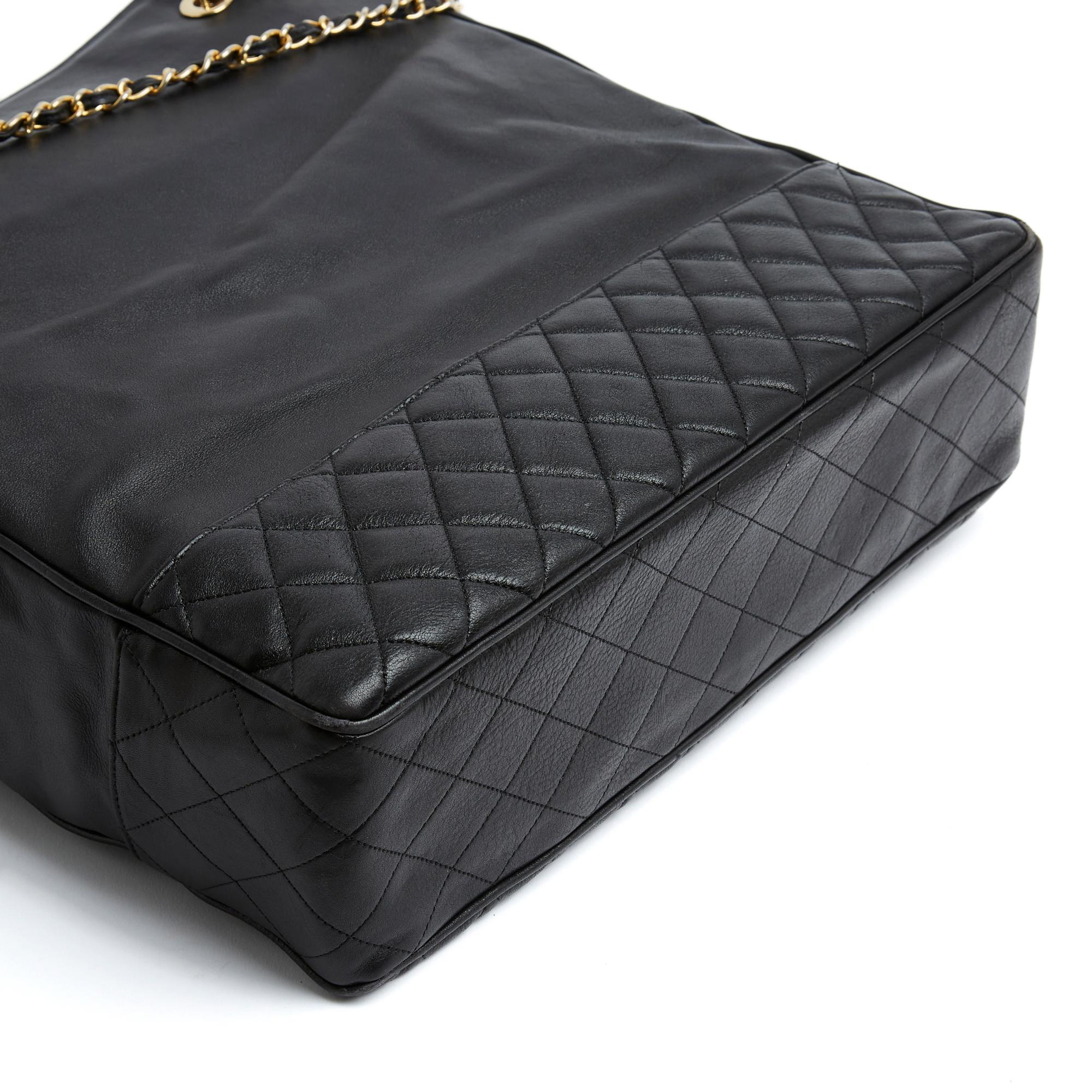 1985 Chanel Timeless Classique XL Shopping Black For Sale 2