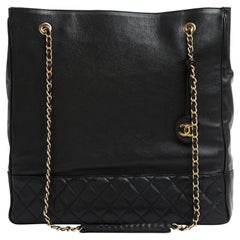 1985 Chanel Timeless Classique XL Shopping Black