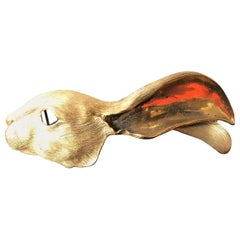 1985 Christopher Ross 24-Karat Gold-Plated Rabbit Belt Buckle