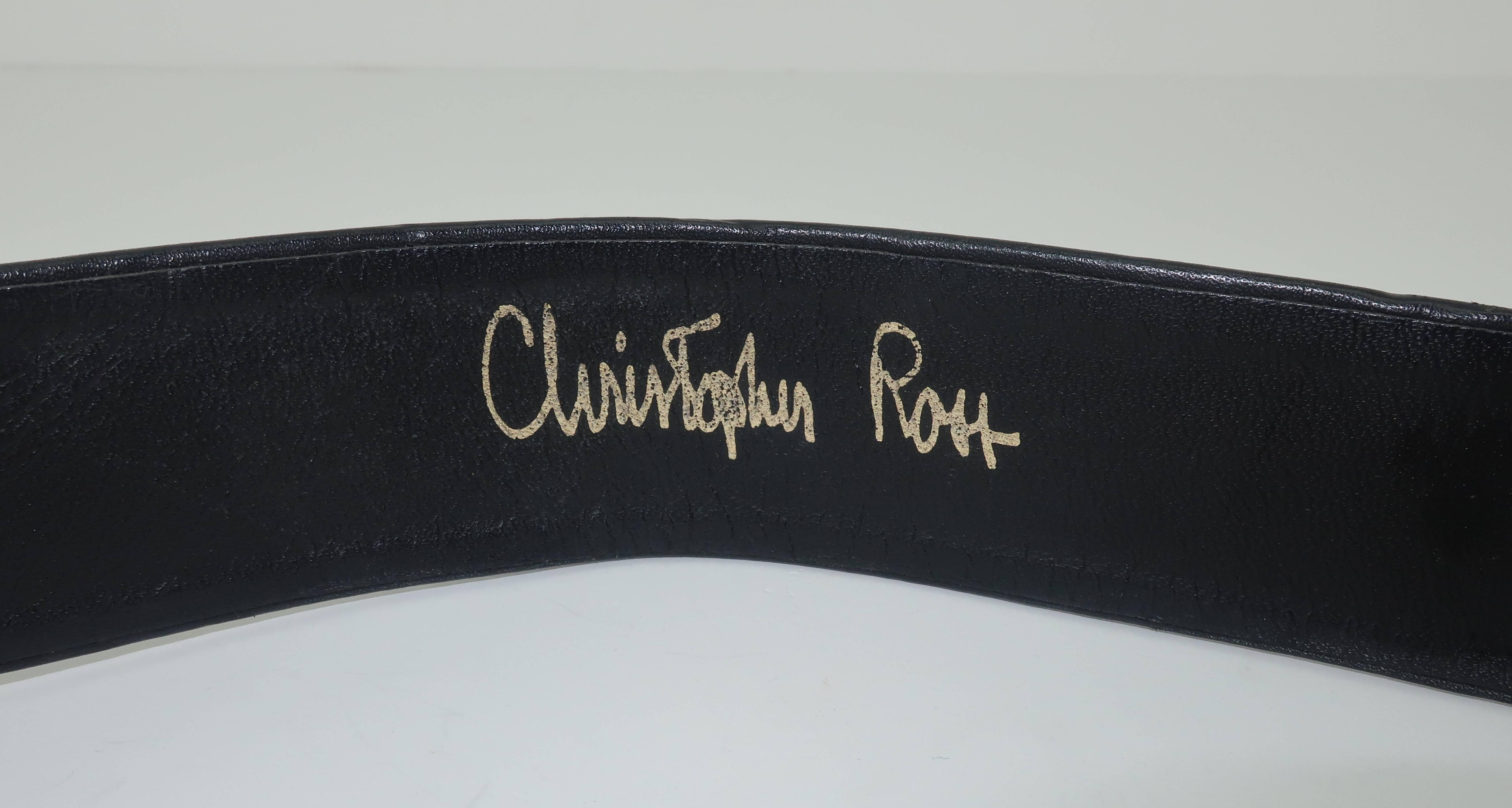 Christopher Ross Large Feather Buckle With Belt, 1985  In Good Condition In Atlanta, GA