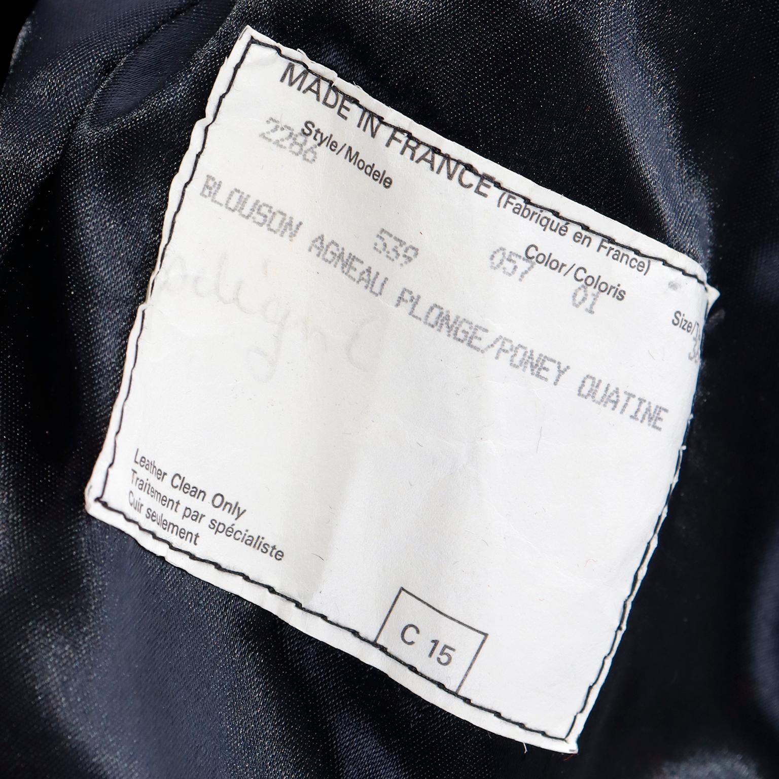 1985 Claude Montana Black Leather Runway Jacket W Zebra Print Pony Fur 8