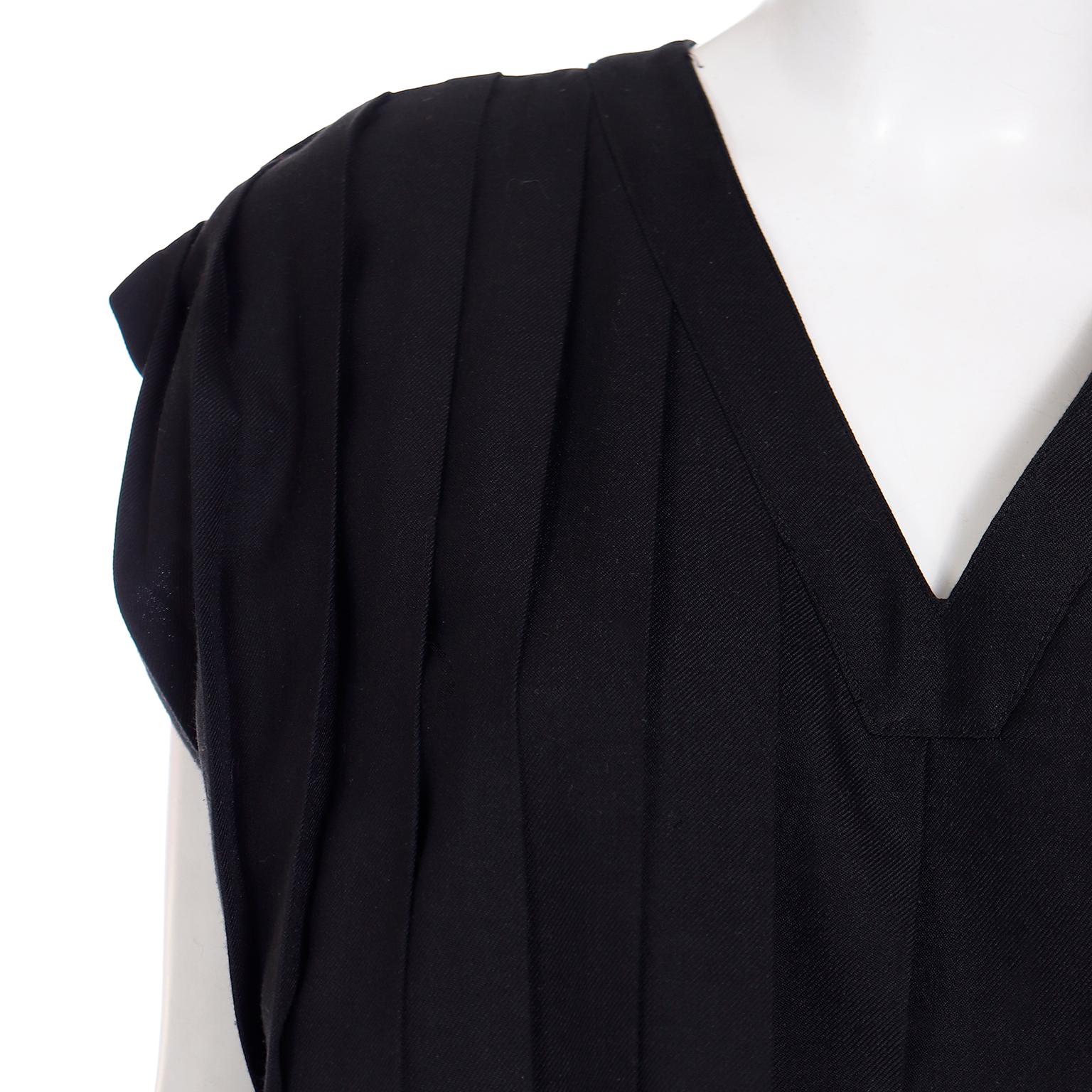 1985 Comme de Garcons Pleated Black Avant Garde Sleeveless Dress Rei Kawakubo 12
