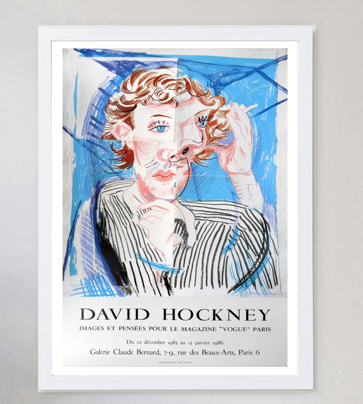 1985 David Hockney - Galerie Claude Bernard Original Vintage Poster In Good Condition For Sale In Winchester, GB