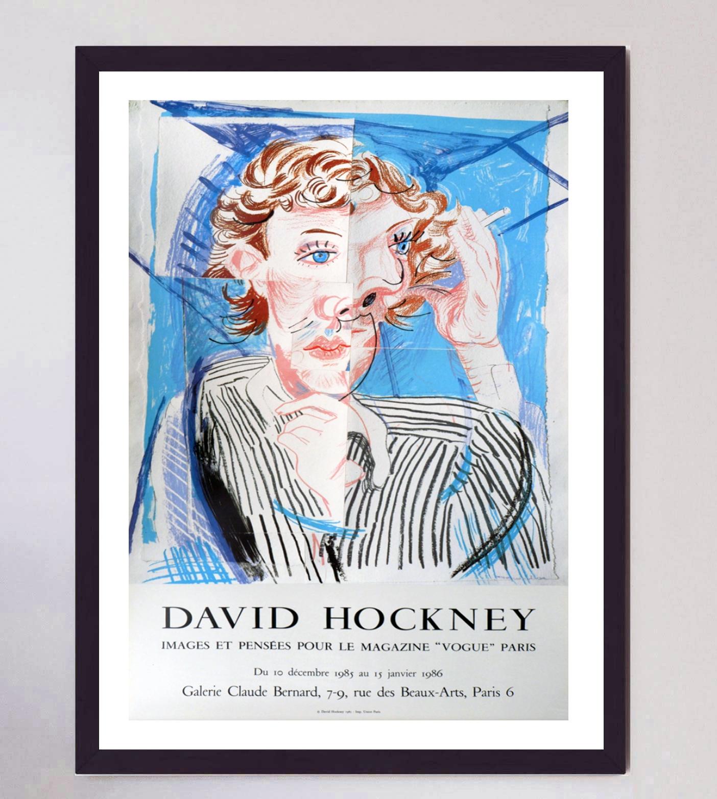 Late 20th Century 1985 David Hockney - Galerie Claude Bernard Original Vintage Poster For Sale