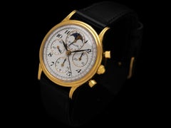 1985 Ed Heuer Mens Rare 125th Anniversary Ref. 188.205 Phase de Lune "Golden Hours"