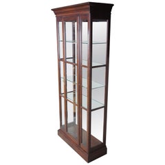 1985 Ethan Allen Georgian Court Solid Cherry Curio Display Cabinet 11-9019