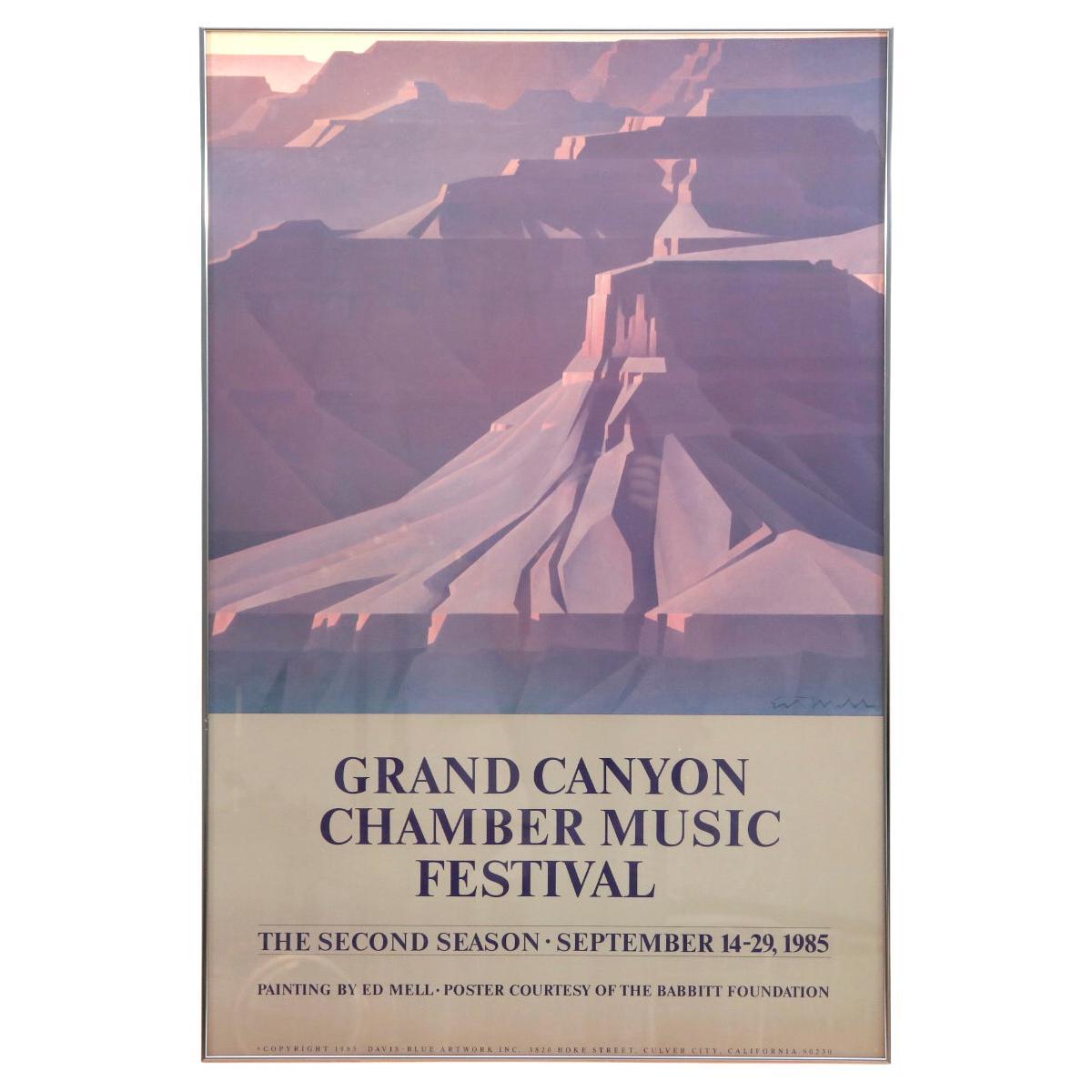 Affiche encadrée du Festival de musique de la Chambre du Grand Canyon en 1985