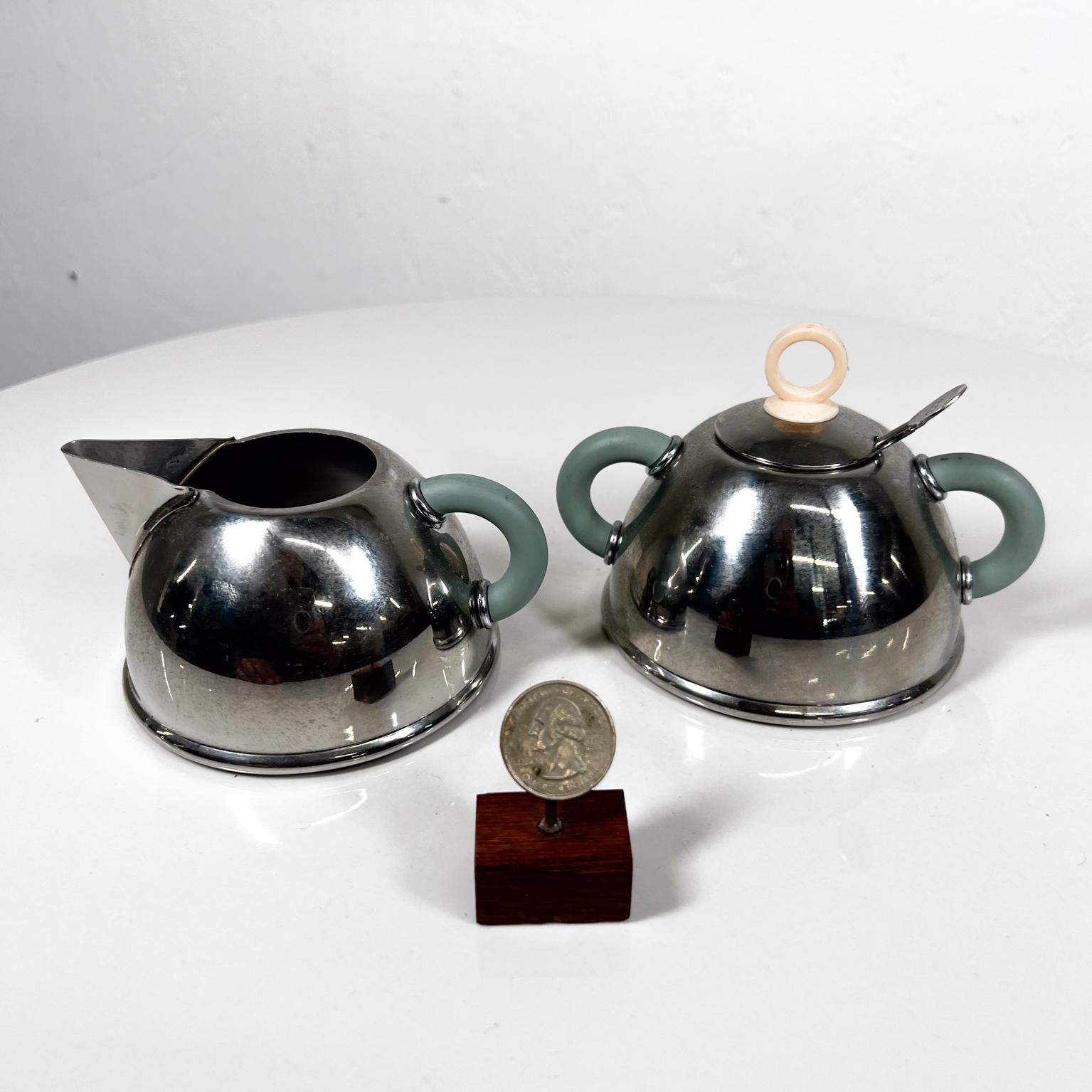 Modern 1985 Iconic Alessi Sugar Bowl + Creamer designed by Michael Graves For Sale