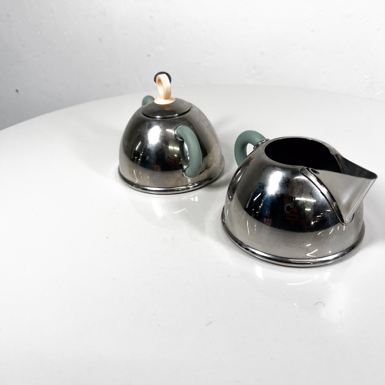 Late 20th Century 1985 Iconic Alessi Sugar Bowl + Creamer designed by Michael Graves For Sale